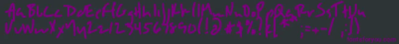Czcionka DjbSloppyjo – fioletowe czcionki na czarnym tle