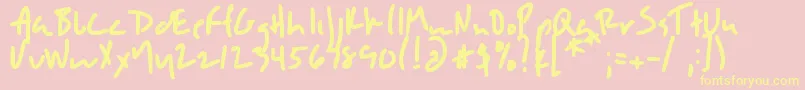 DjbSloppyjo Font – Yellow Fonts on Pink Background