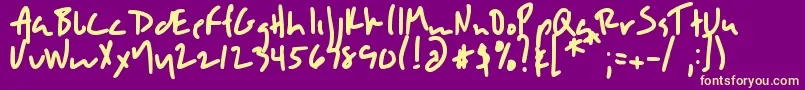 DjbSloppyjo Font – Yellow Fonts on Purple Background