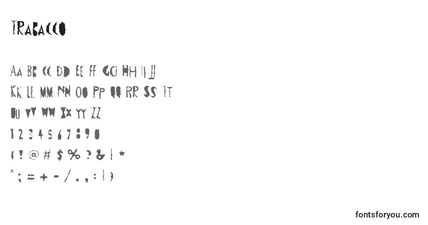 Schriftart Trabacco – Alphabet, Zahlen, spezielle Symbole