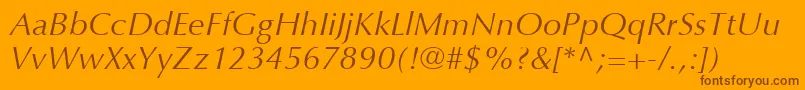 Подробнее о шрифте OptimaLtItalic Шрифт OptimaLtItalic – коричневые шрифты на оранжевом фоне