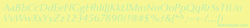 OptimaLtItalic Font – Green Fonts on Yellow Background