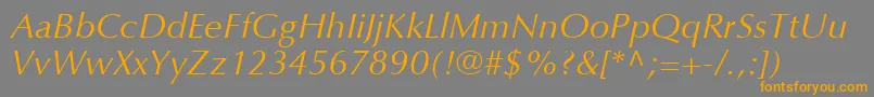 OptimaLtItalic Font – Orange Fonts on Gray Background