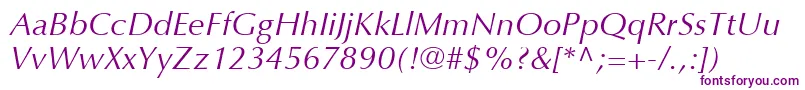 OptimaLtItalic Font – Purple Fonts on White Background