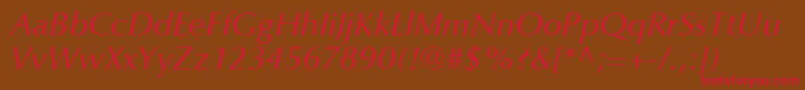 OptimaLtItalic Font – Red Fonts on Brown Background