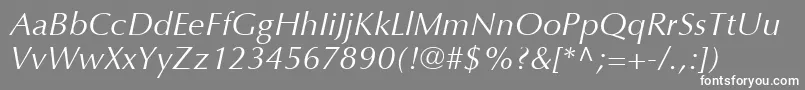 OptimaLtItalic Font – White Fonts on Gray Background