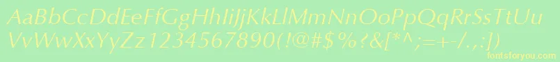OptimaLtItalic Font – Yellow Fonts on Green Background