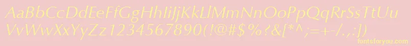 OptimaLtItalic Font – Yellow Fonts on Pink Background
