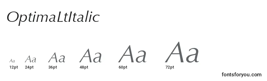 Размеры шрифта OptimaLtItalic