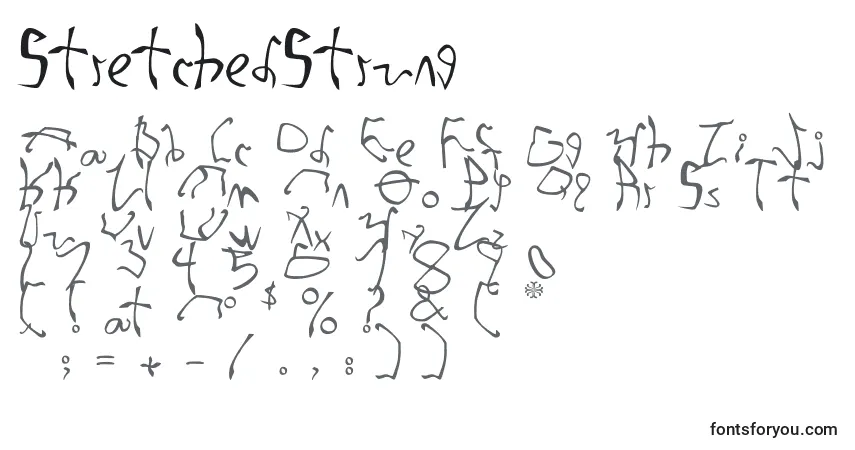 Fuente StretchedStrung - alfabeto, números, caracteres especiales