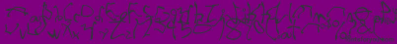 StretchedStrung Font – Black Fonts on Purple Background
