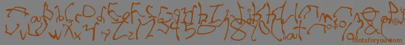 StretchedStrung Font – Brown Fonts on Gray Background