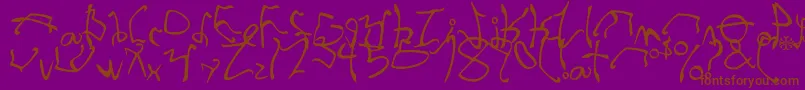 StretchedStrung Font – Brown Fonts on Purple Background