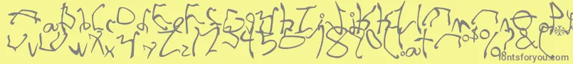 StretchedStrung Font – Gray Fonts on Yellow Background