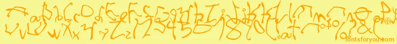 StretchedStrung Font – Orange Fonts on Yellow Background