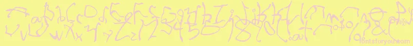 StretchedStrung Font – Pink Fonts on Yellow Background