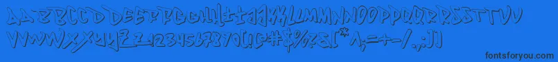 フォントFantom3D – 黒い文字の青い背景