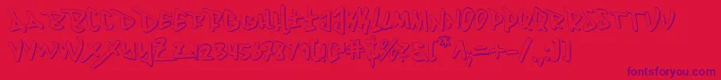 Fantom3D-Schriftart – Violette Schriften auf rotem Hintergrund