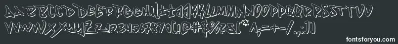 Fantom3D-fontti – valkoiset fontit mustalla taustalla