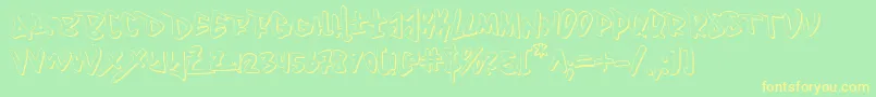 Fantom3D Font – Yellow Fonts on Green Background