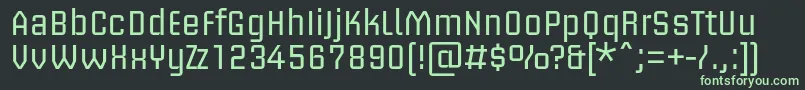 フォントBriemakademistdRegular – 黒い背景に緑の文字