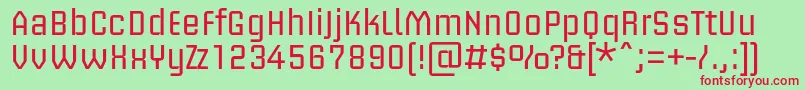 BriemakademistdRegular Font – Red Fonts on Green Background