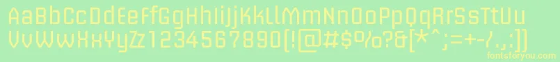 BriemakademistdRegular Font – Yellow Fonts on Green Background