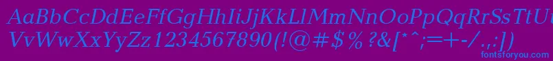 UkrainianbalticaItalic Font – Blue Fonts on Purple Background