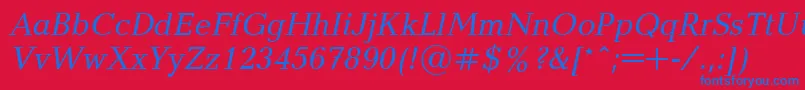 UkrainianbalticaItalic Font – Blue Fonts on Red Background