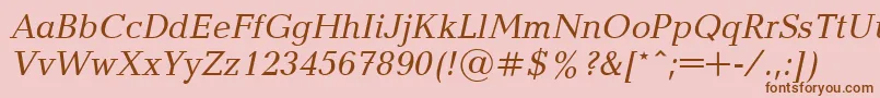 UkrainianbalticaItalic Font – Brown Fonts on Pink Background