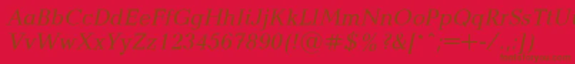 UkrainianbalticaItalic Font – Brown Fonts on Red Background