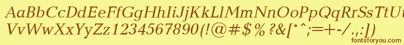 UkrainianbalticaItalic Font – Brown Fonts on Yellow Background