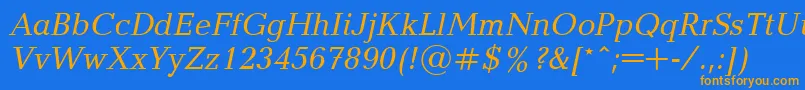 UkrainianbalticaItalic Font – Orange Fonts on Blue Background
