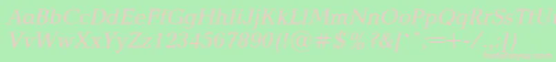 UkrainianbalticaItalic Font – Pink Fonts on Green Background