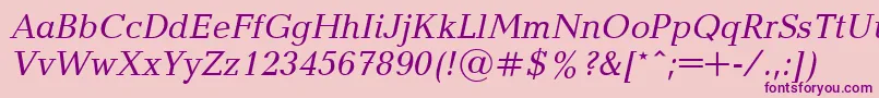 UkrainianbalticaItalic Font – Purple Fonts on Pink Background