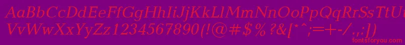 UkrainianbalticaItalic Font – Red Fonts on Purple Background