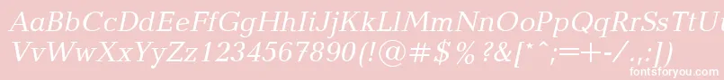 UkrainianbalticaItalic Font – White Fonts on Pink Background