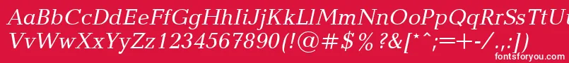 UkrainianbalticaItalic Font – White Fonts on Red Background