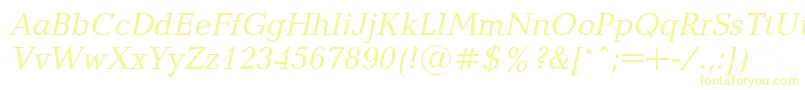 UkrainianbalticaItalic Font – Yellow Fonts on White Background