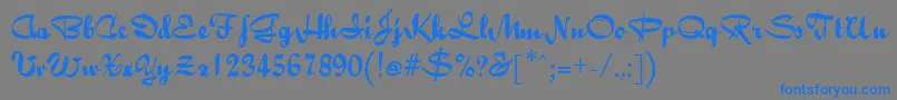 BaileyRegular Font – Blue Fonts on Gray Background