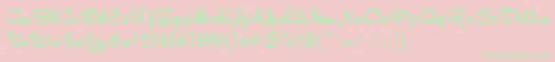 BaileyRegular Font – Green Fonts on Pink Background