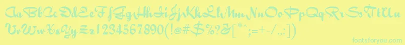 BaileyRegular Font – Green Fonts on Yellow Background
