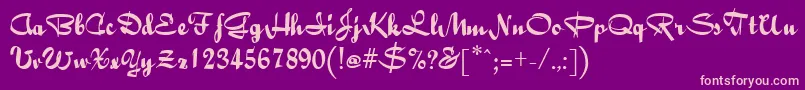 BaileyRegular Font – Pink Fonts on Purple Background