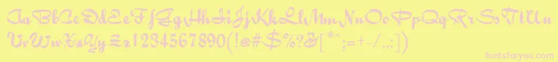 BaileyRegular Font – Pink Fonts on Yellow Background
