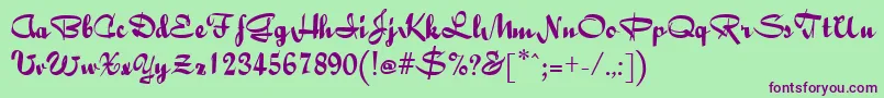 BaileyRegular Font – Purple Fonts on Green Background