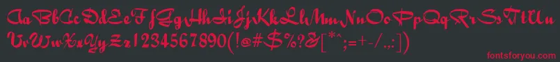 BaileyRegular Font – Red Fonts on Black Background