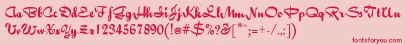 BaileyRegular Font – Red Fonts on Pink Background