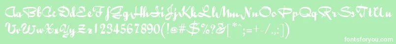 BaileyRegular-Schriftart – Weiße Schriften auf grünem Hintergrund
