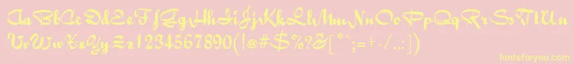 BaileyRegular Font – Yellow Fonts on Pink Background