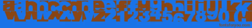 フォントAifragment – 茶色の文字が青い背景にあります。